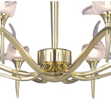 Viena 71.5cm Telescopic Round 8 Light Chandelier - Polished Brass