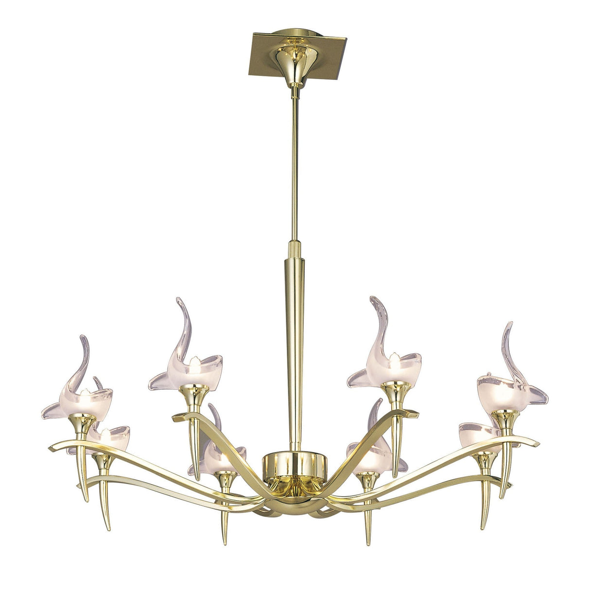 Viena 71.5cm Telescopic Round 8 Light Chandelier - Polished Brass