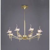 Viena 71.5cm Telescopic Round 8 Light Chandelier - Polished Brass