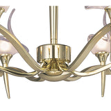 Viena 61cm Telescopic Round 6 Light Chandelier - Polished Brass