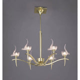 Viena 61cm Telescopic Round 6 Light Chandelier - Polished Brass