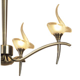 Viena 53cm Telescopic Round 4 Light Chandelier - Antique Brass