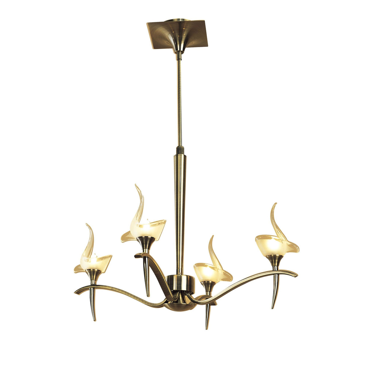 Viena 53cm Telescopic Round 4 Light Chandelier - Antique Brass