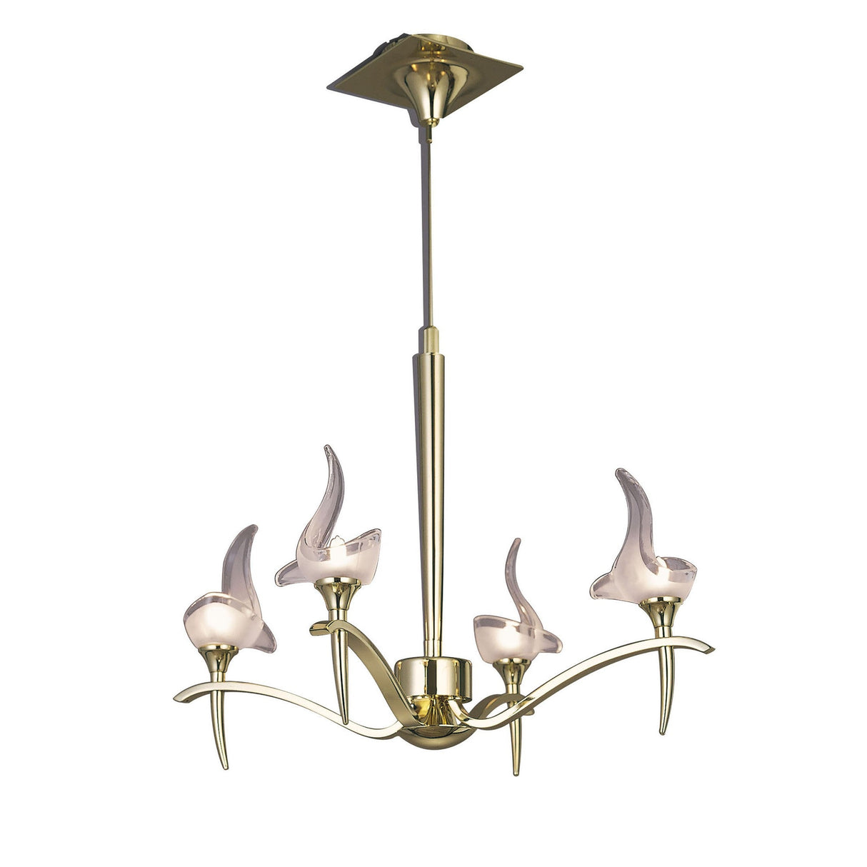Viena 53cm Telescopic Round 4 Light Chandelier - Polished Brass