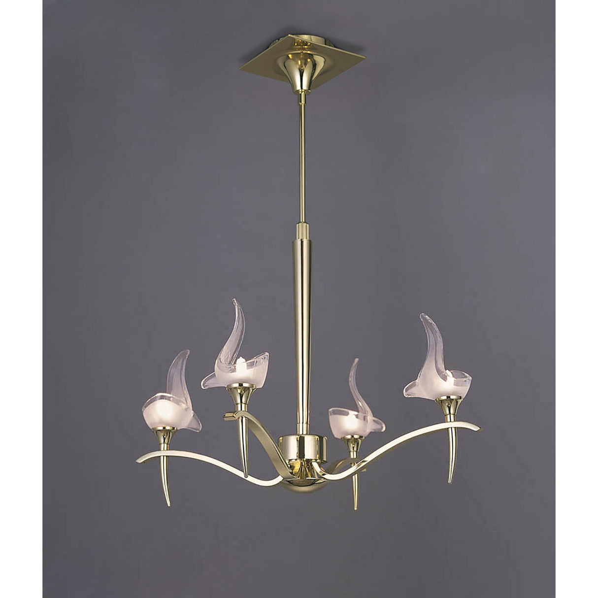 Viena 53cm Telescopic Round 4 Light Chandelier - Polished Brass