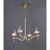 Viena 53cm Telescopic Round 4 Light Chandelier - Polished Brass