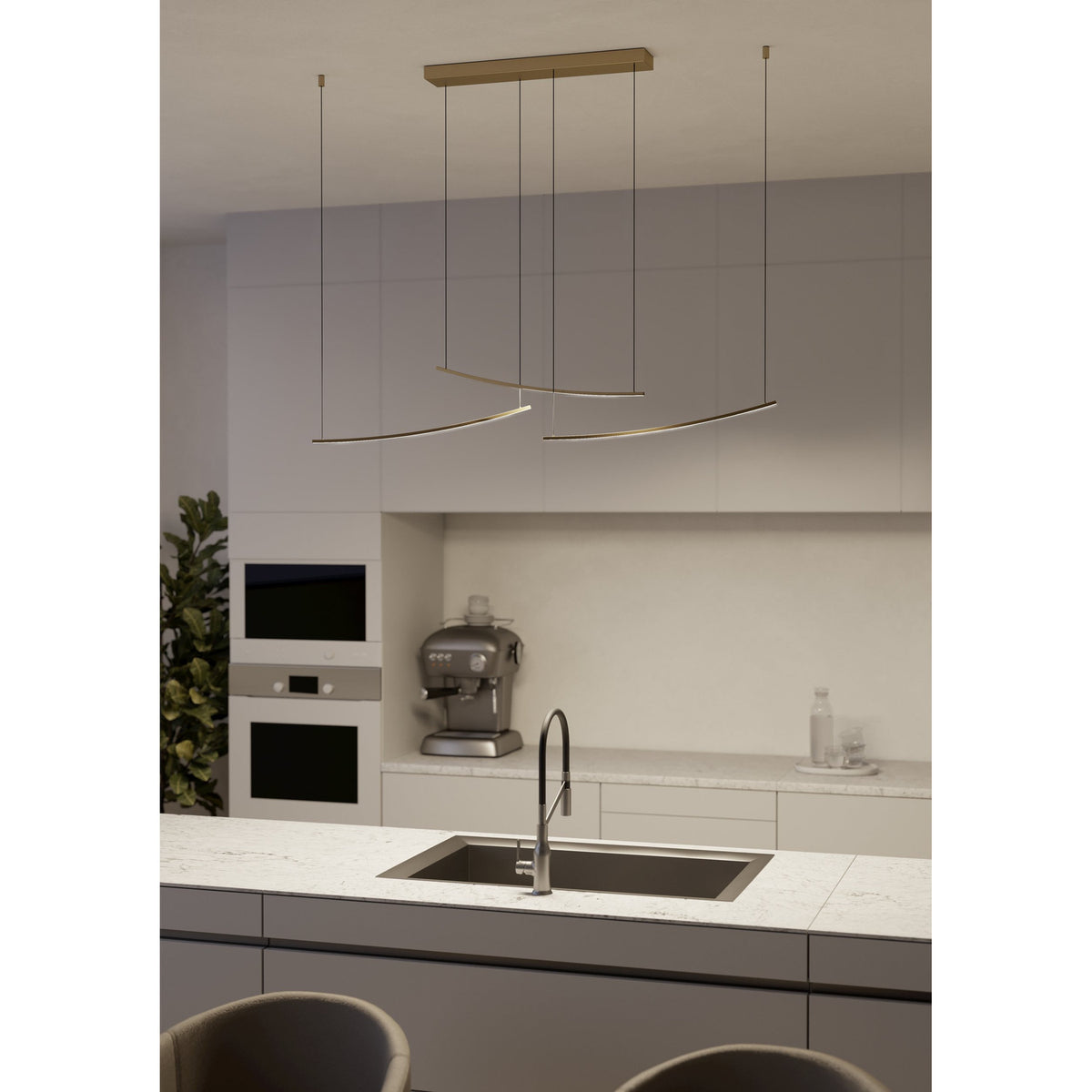 Villeggi Pendant Light - Matt Brass