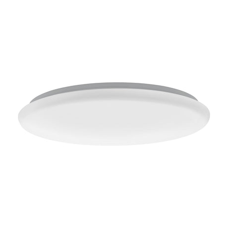 Vinvanne LED Flush Ceiling Light 57cm in White, a round fixture with a domed plastic diffuser and white steel body, shown on a plain white background.