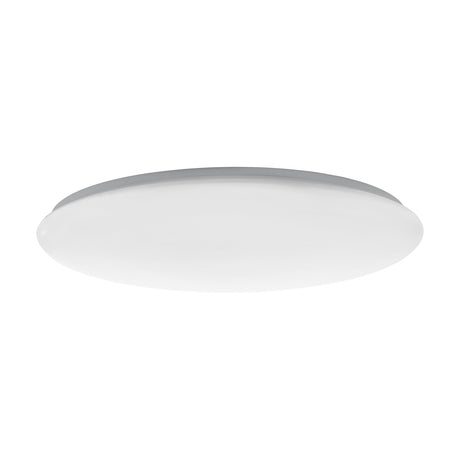Vinvanne LED flush ceiling light, 76cm round white steel body with a domed white plastic diffuser, shown against a plain white background.