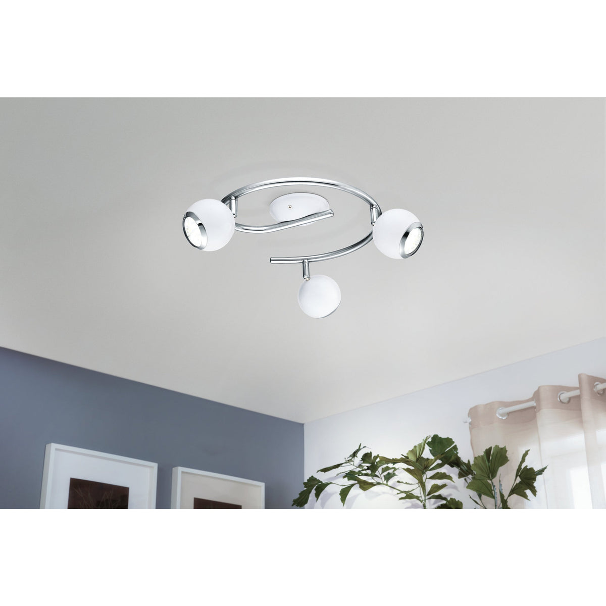 Visvette LED Ceiling Spotlight 29cm - White & Chrome