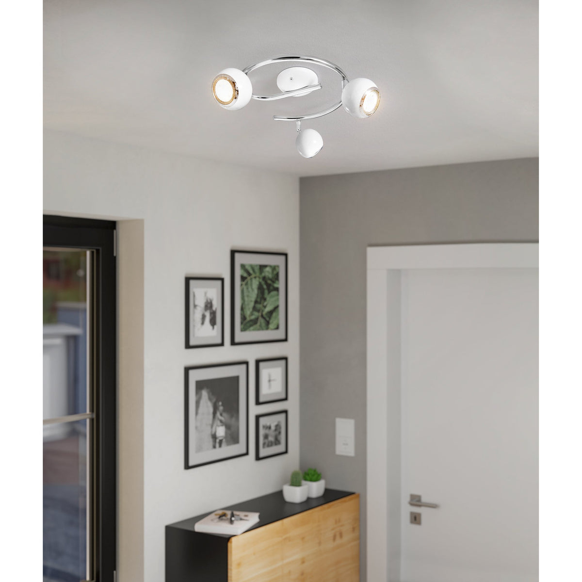 Visvette LED Ceiling Spotlight 29cm - White & Chrome