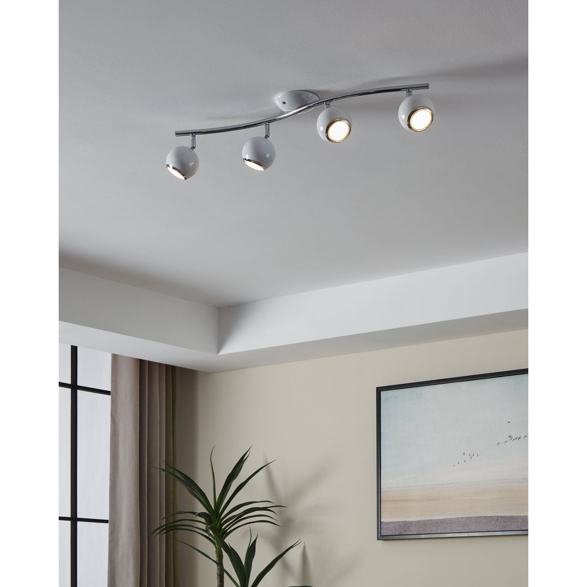 Visvette LED Ceiling Spotlight 64cm - White & Chrome