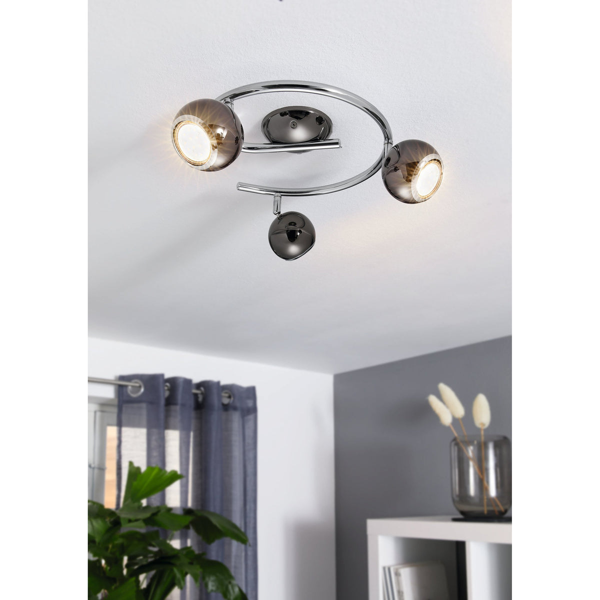 Visvette LED Ceiling Spotlight - Black Nickel & Chrome