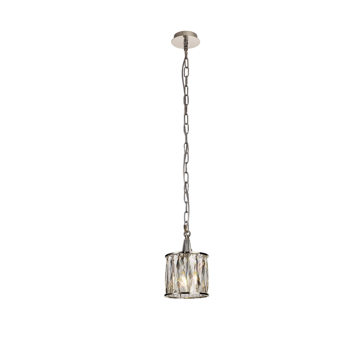 Vivienne 17cm 1 Light Crystal Pendant Light - Polished Nickel