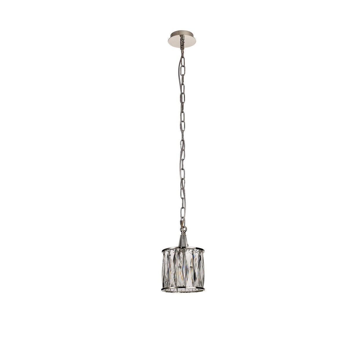 Vivienne 17cm 1 Light Crystal Pendant Light - Polished Nickel