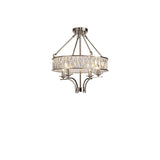 Vivienne 50cm 4 Light Crystal Chandelier/Semi Ceiling - Polished Nickel