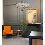 Vivienne 60cm 6 Light Crystal Chandelier/Semi Ceiling - Polished Nickel