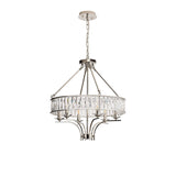 Vivienne 60cm 6 Light Crystal Chandelier/Semi Ceiling - Polished Nickel