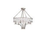 Vivienne 60cm 6 Light Crystal Chandelier/Semi Ceiling - Polished Nickel