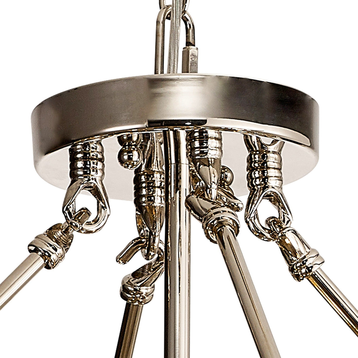 Vivienne 60cm 6 Light Crystal Chandelier/Semi Ceiling - Polished Nickel