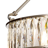 Vivienne 60cm 6 Light Crystal Chandelier/Semi Ceiling - Polished Nickel