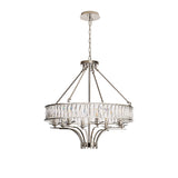 Vivienne 70cm 8 Light Crystal Chandelier/Semi Ceiling - Nickel