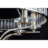 Vivienne 70cm 8 Light Crystal Chandelier/Semi Ceiling - Nickel
