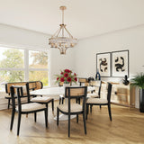 Vivienne 70cm 8 Light Crystal Chandelier/Semi Ceiling - Nickel