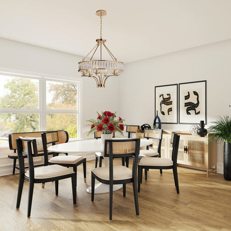 Vivienne 70cm 8 Light Crystal Chandelier/Semi Ceiling - Nickel