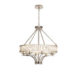 Vivienne 70cm 8 Light Crystal Chandelier/Semi Ceiling - Nickel