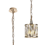 Vivienne 17cm 1 Light Crystal Pendant Light - French Gold