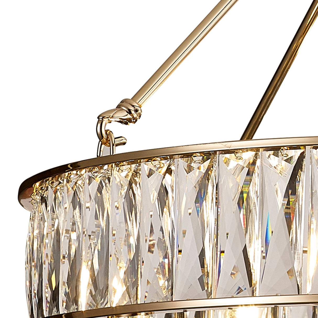 Vivienne 60cm 6 Light Crystal Chandelier/Semi Ceiling - French Gold
