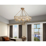 Vivienne 70cm 8 Light Crystal Chandelier/Semi Ceiling - French Gold
