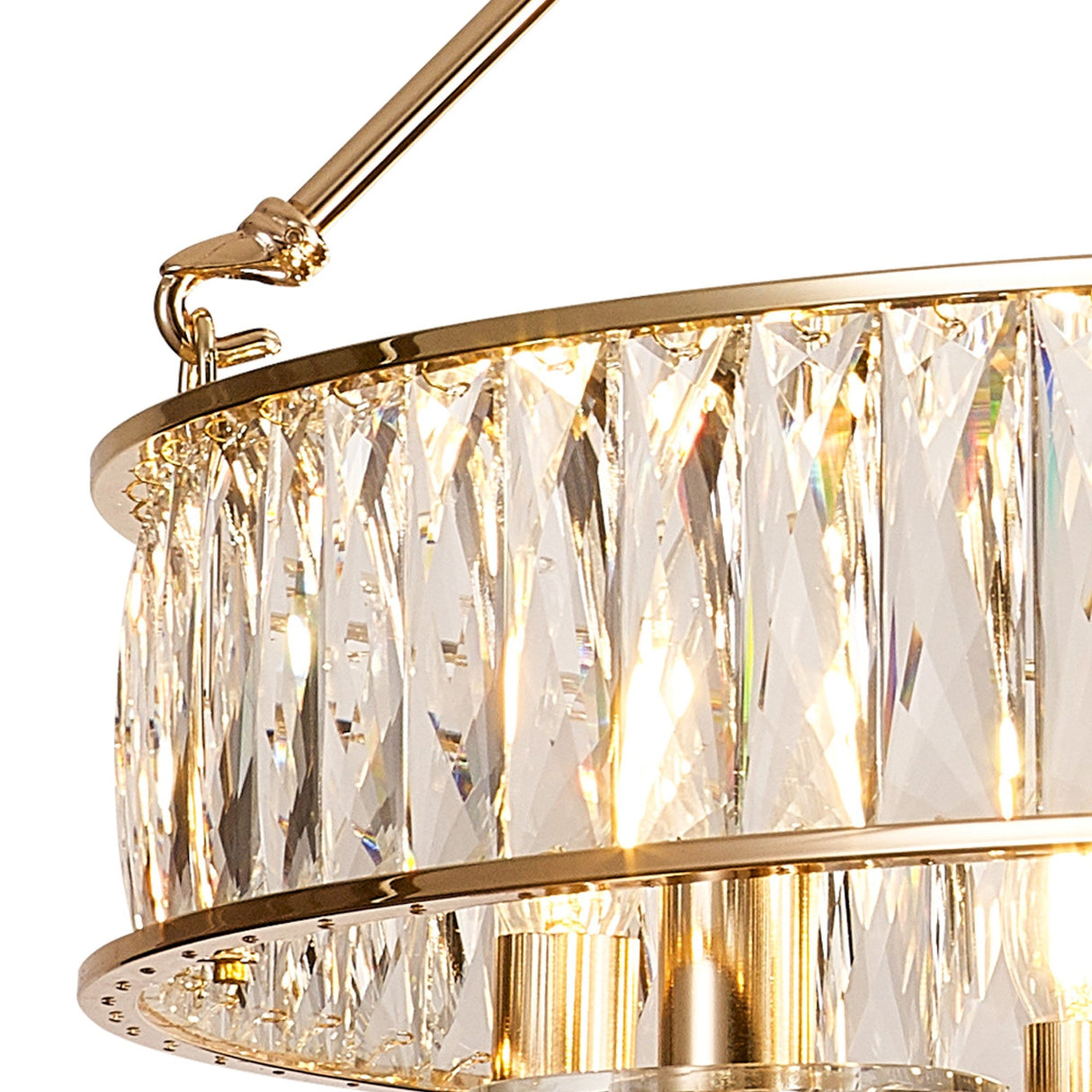 Vivienne 70cm 8 Light Crystal Chandelier/Semi Ceiling - French Gold