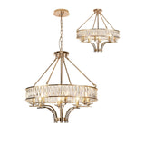 Vivienne 70cm 8 Light Crystal Chandelier/Semi Ceiling - French Gold