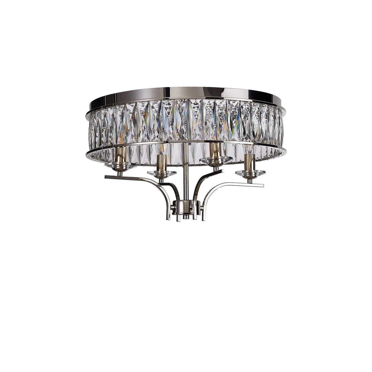 Vivienne 4 Light Crystal Semi-Flush Ceiling Light – Polished Nickel