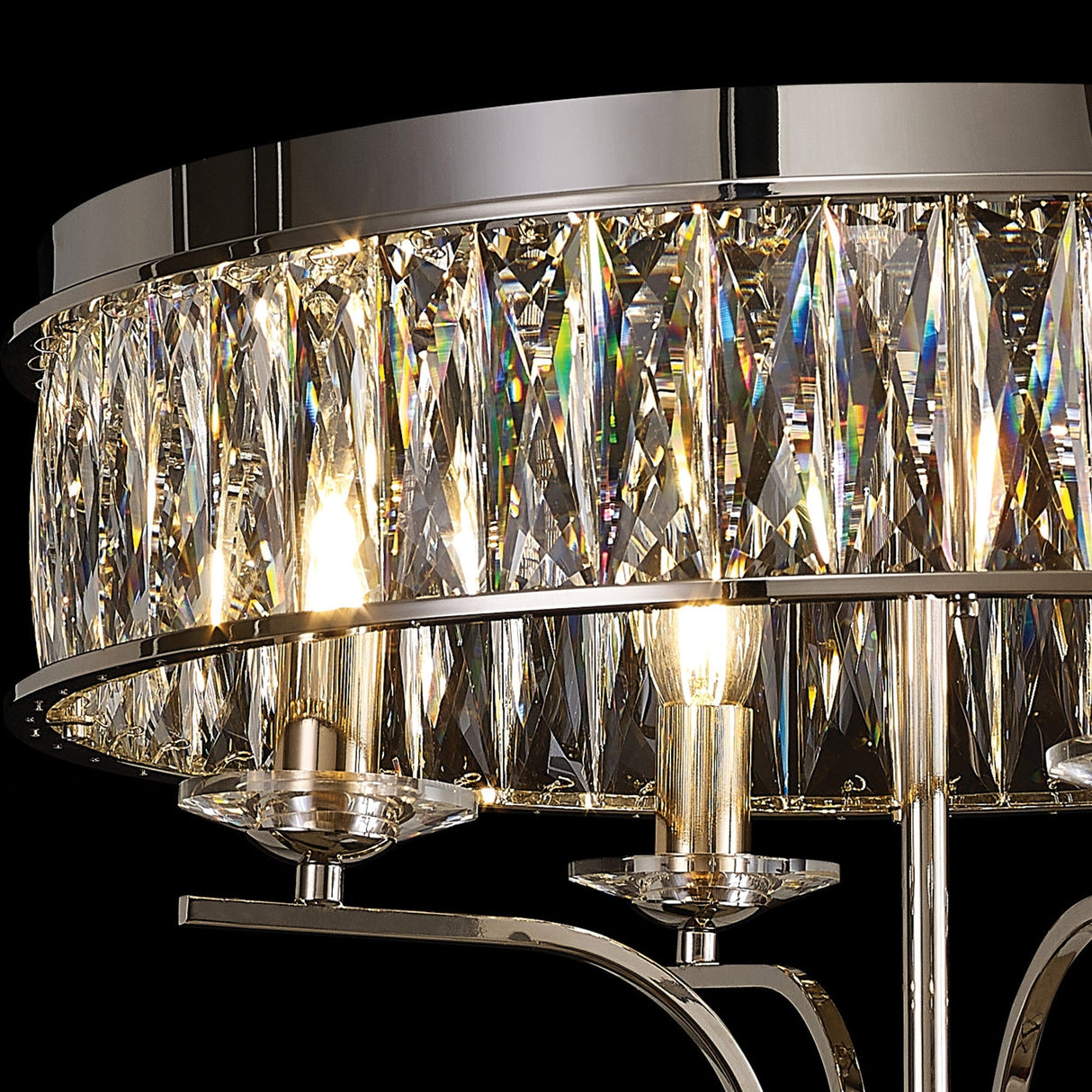 Vivienne 4 Light Crystal Semi-Flush Ceiling Light – Polished Nickel