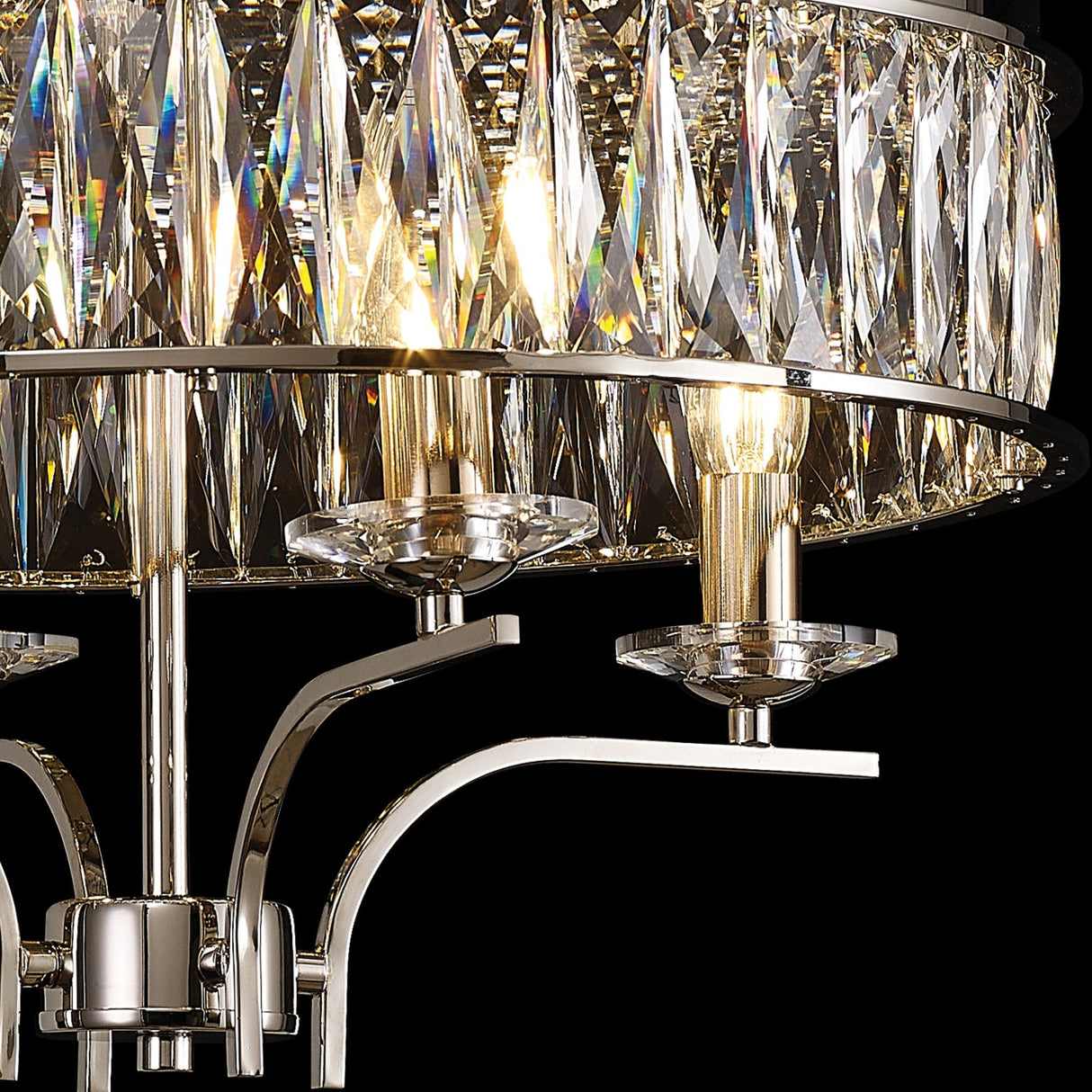 Vivienne 4 Light Crystal Semi-Flush Ceiling Light – Polished Nickel