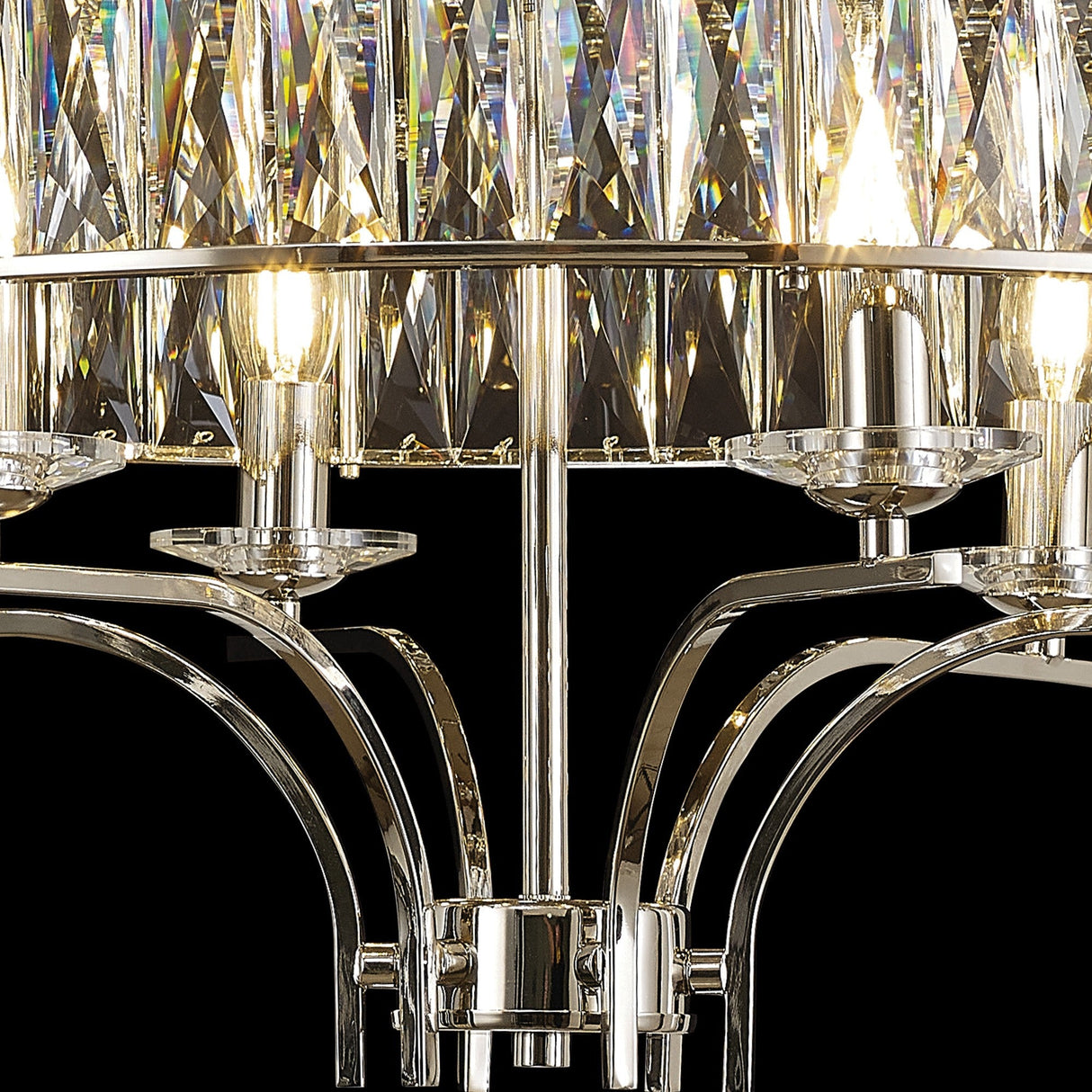 Vivienne 6 Light Crystal Semi-Flush Ceiling Light – Polished Nickel