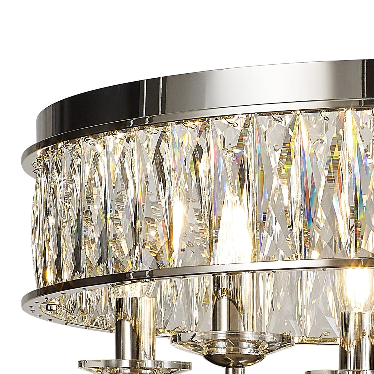Vivienne 6 Light Crystal Semi-Flush Ceiling Light – Polished Nickel