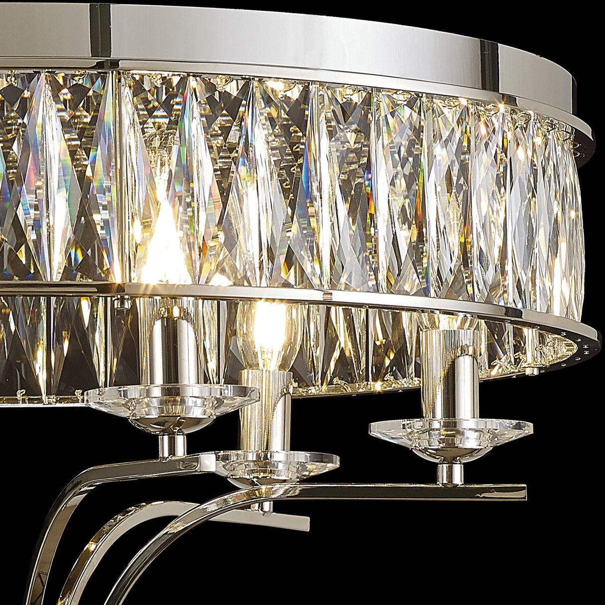 Vivienne 6 Light Crystal Semi-Flush Ceiling Light – Polished Nickel