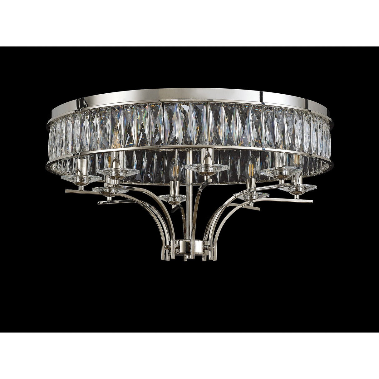 Vivienne 8 Light Crystal Semi-Flush Ceiling Light – Polished Nickel