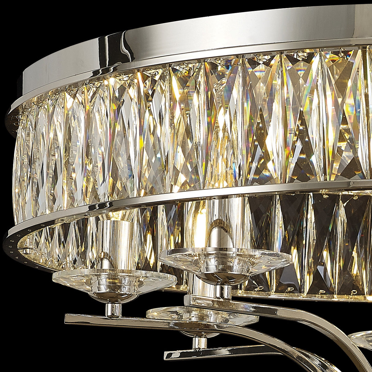 Vivienne 8 Light Crystal Semi-Flush Ceiling Light – Polished Nickel