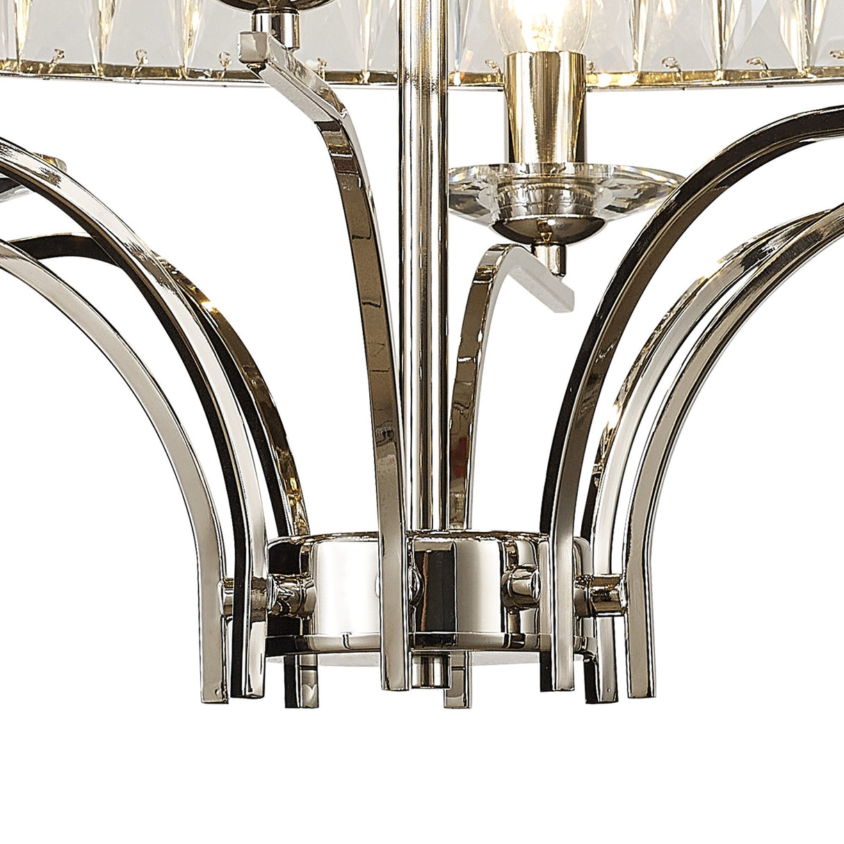 Vivienne 8 Light Crystal Semi-Flush Ceiling Light – Polished Nickel