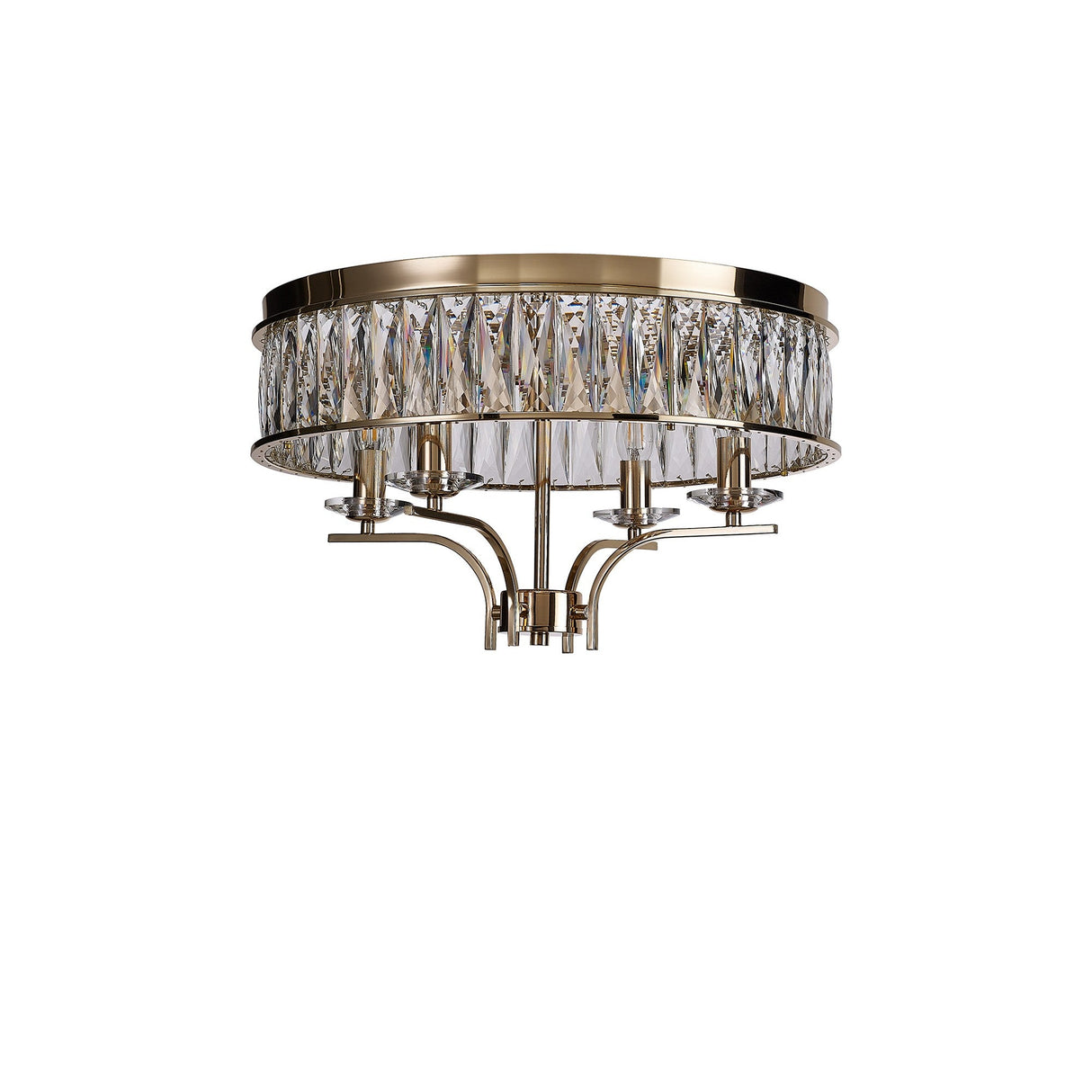 Vivienne 4 Light Crystal Semi-Flush Ceiling Light – French Gold