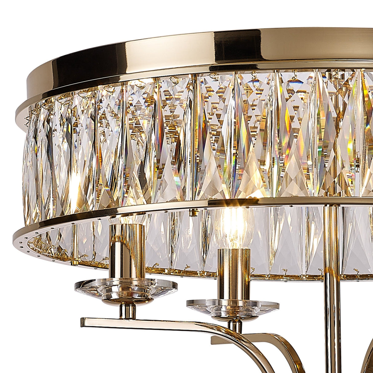 Vivienne 4 Light Crystal Semi-Flush Ceiling Light – French Gold