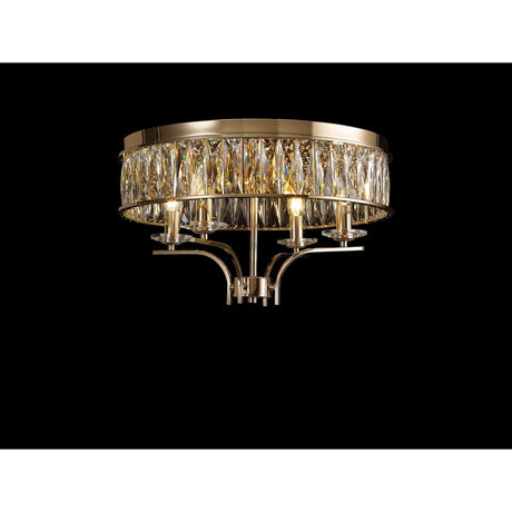 Vivienne 4 Light Crystal Semi-Flush Ceiling Light – French Gold