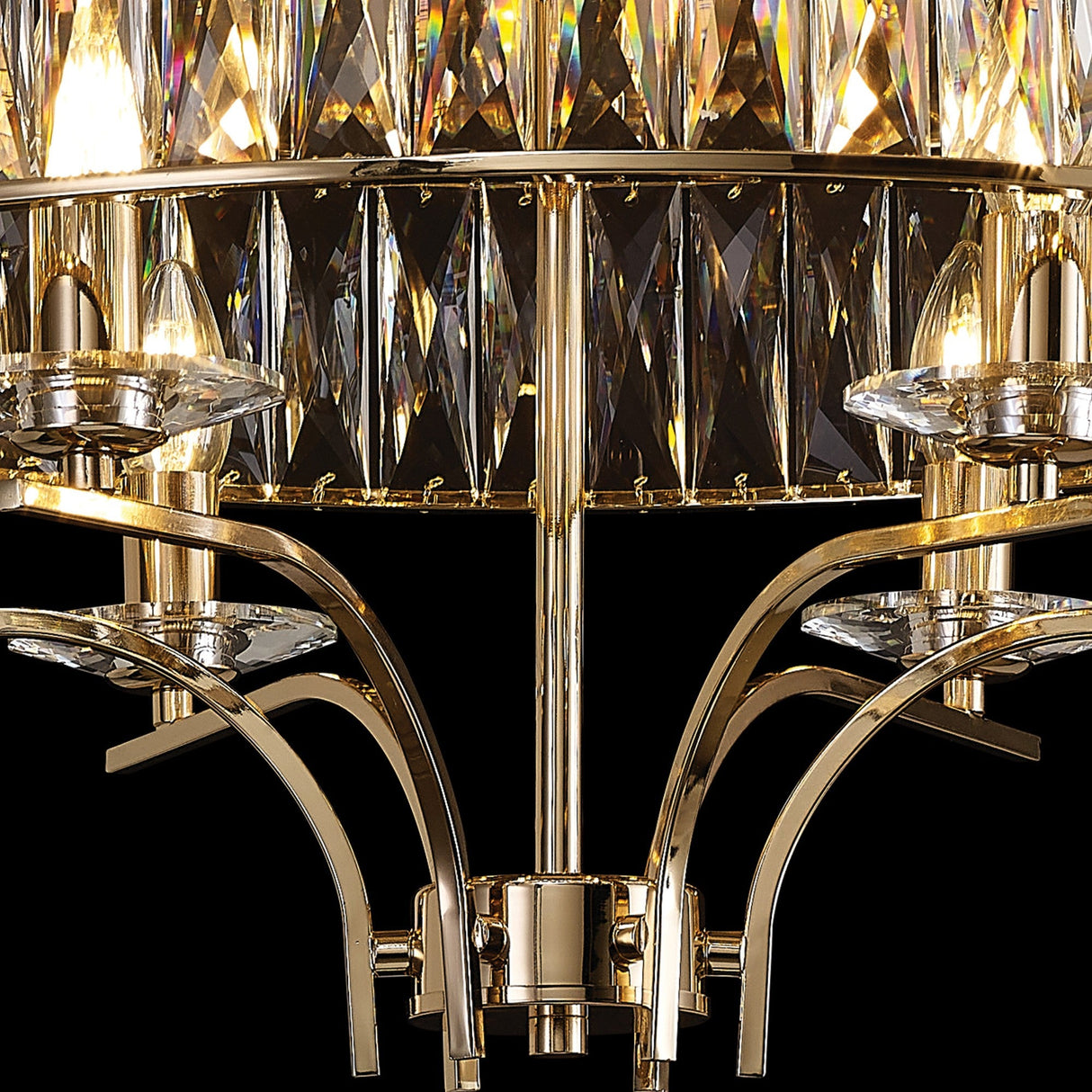 Vivienne 6 Light Crystal Semi-Flush Ceiling Light – French Gold