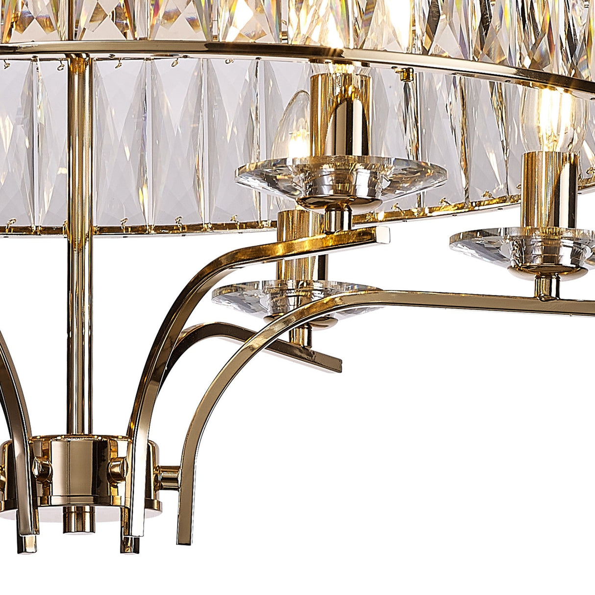 Vivienne 6 Light Crystal Semi-Flush Ceiling Light – French Gold