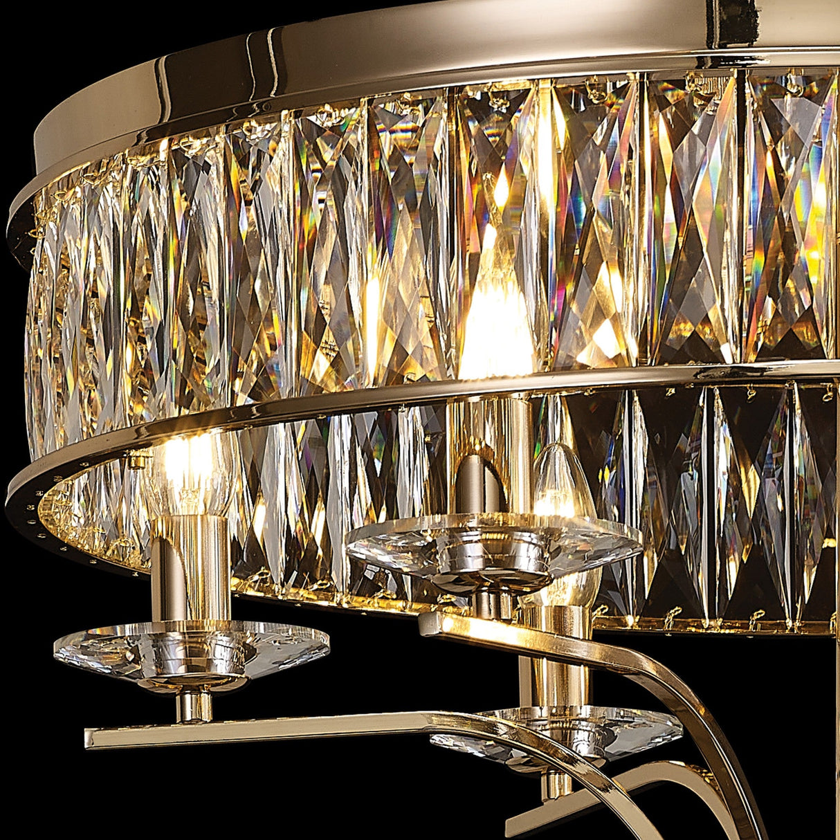Vivienne 6 Light Crystal Semi-Flush Ceiling Light – French Gold